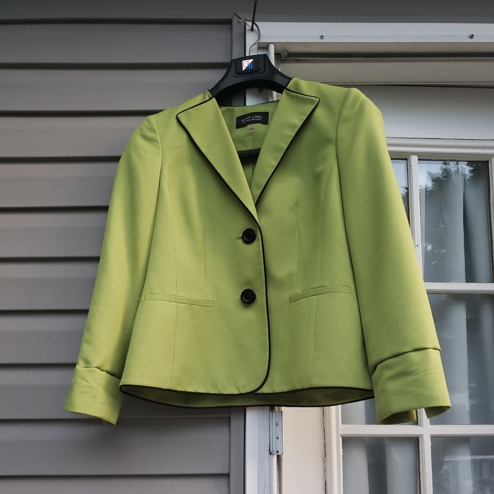Black Label by Evan Picone Green Blazer size 8